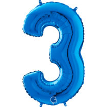blue number three balloon