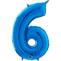 blue number six balloon