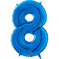 blue number eight balloon