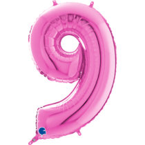 fuxia foil number nine balloon