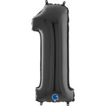 black foil number one balloon