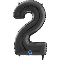 black foil number two balloon