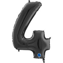 black number four balloon