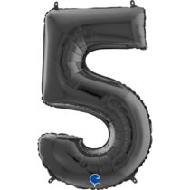 black number five balloon