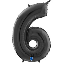 black number six balloon