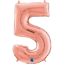 rose gold foil number five 5 balloon