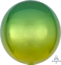 ombre yellow & green orbz xl balloon