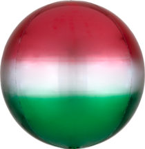 ombre red & green orbz balloon