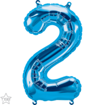 16 inch foil number 2 balloon blue