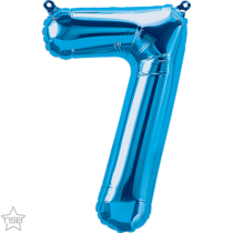 16 inch blue air filled number 7 balloon
