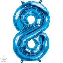 16 inch air filled number 8 blue balloon