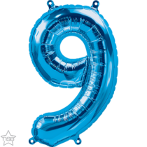 16 inch blue air rill number 9 balloon