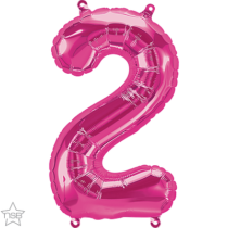 north star magenta 16 inch foil number two balloon