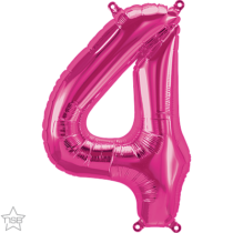 north star magenta 16 inch foil number four balloon
