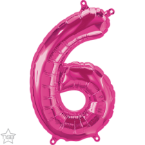 north star magenta 16 inch foil number six balloon