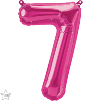 north star magenta 16 inch foil number seven balloon