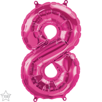 north star magenta 16 inch foil number eight balloon
