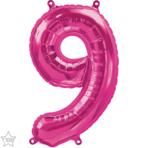 north star magenta 16 inch foil number nine balloon