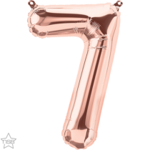 16 inch rose gold air fill number 7 seven balloon