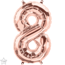 16 inch rose gold air fill number 8 balloon