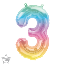 north star jelli ombre 16 inch foil number three balloon