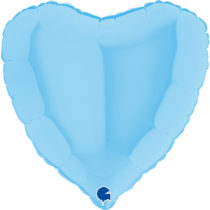 18 inch pastel matte blue heart foil balloon grabo