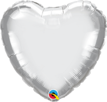 qualatex chrome silver 18 inch hearts