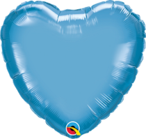 chrome blue 18" heart foil balloon