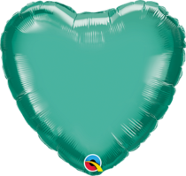 chrome green 18" heart foil balloon