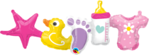 41 inch baby girl garland air fill banner qualatex foil balloon