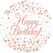 happy birthday sparkling fizz 18" foil balloon