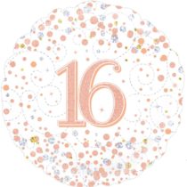 16th birthday sparkling fizz 18" foil balloon