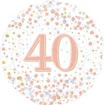 40th birthday sparkling fizz 18" foil balloon