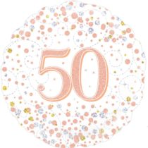 50th birthday sparkling fizz 18" foil balloon
