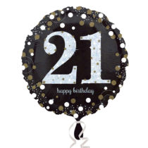 21st birthday gold sparkling foil balloon