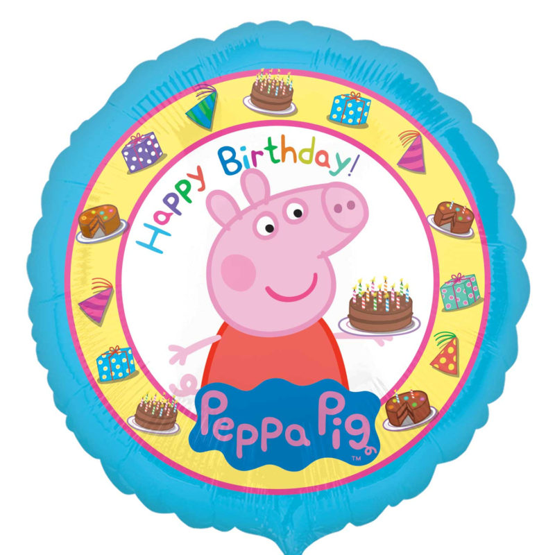 peppa pig happy birthday 18" foil balloon
