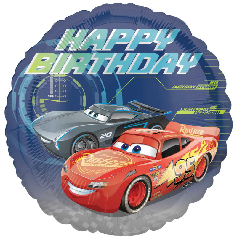 cars 3 happy birthday 18" foil balloon