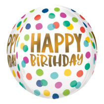 happy birthday dots orbz foil balloon