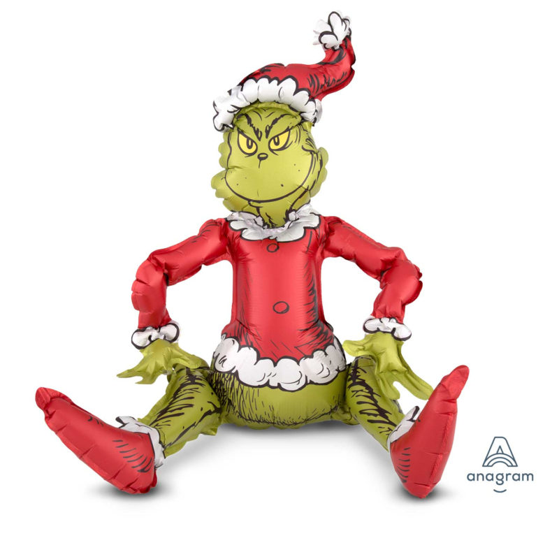 Sitting Santa Grinch Foil Multi Balloon